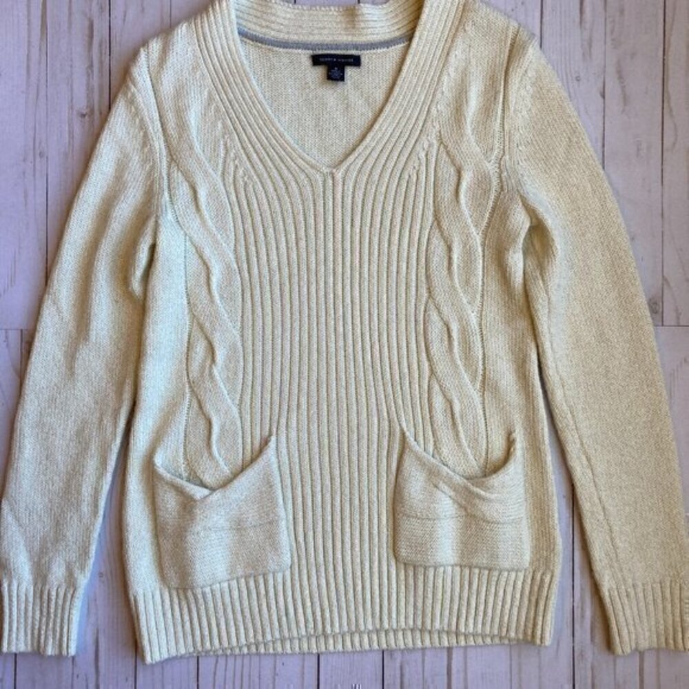 Tommy Hilfiger Cable Knit Wool Sweater Sz M